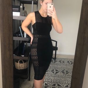 NWOT BCBG black lace dress